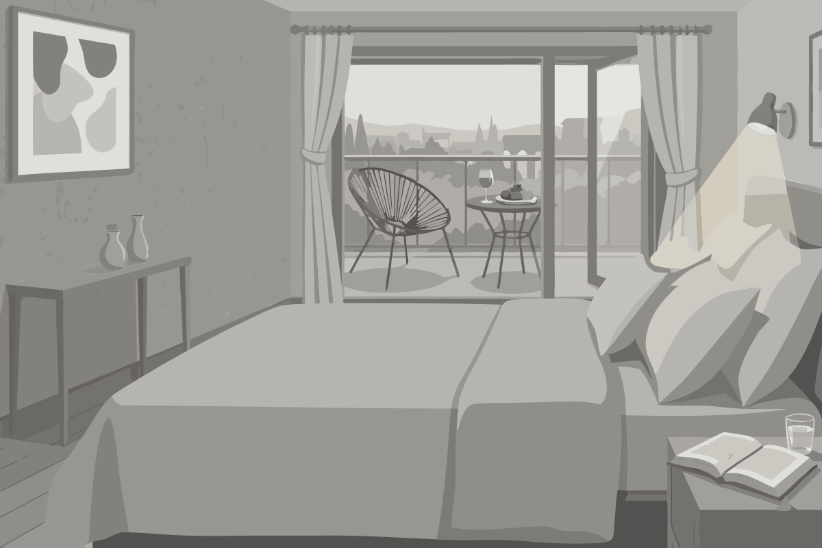 Suite mit 3 Schlafzimmern, Poolblick und Balkon